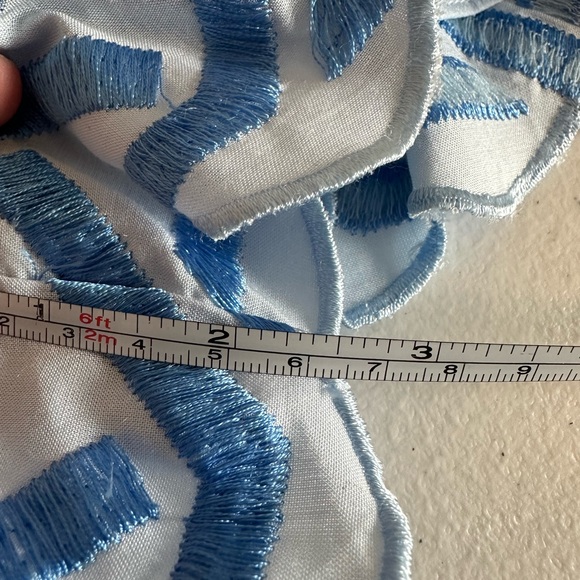 Women’s L NWT Emily McCarthy Sky Blue High Waist Scalloped Dressy Shorts - Picture 14 of 15